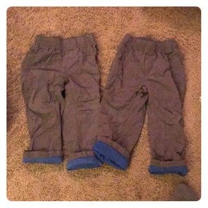 Two pairs - gray toddler boys pants - size 3T